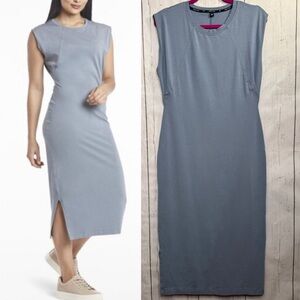 Public Rec Gray Pima Cotton Midi Dress Minimalist Athleisure Neutral Sporty Soft